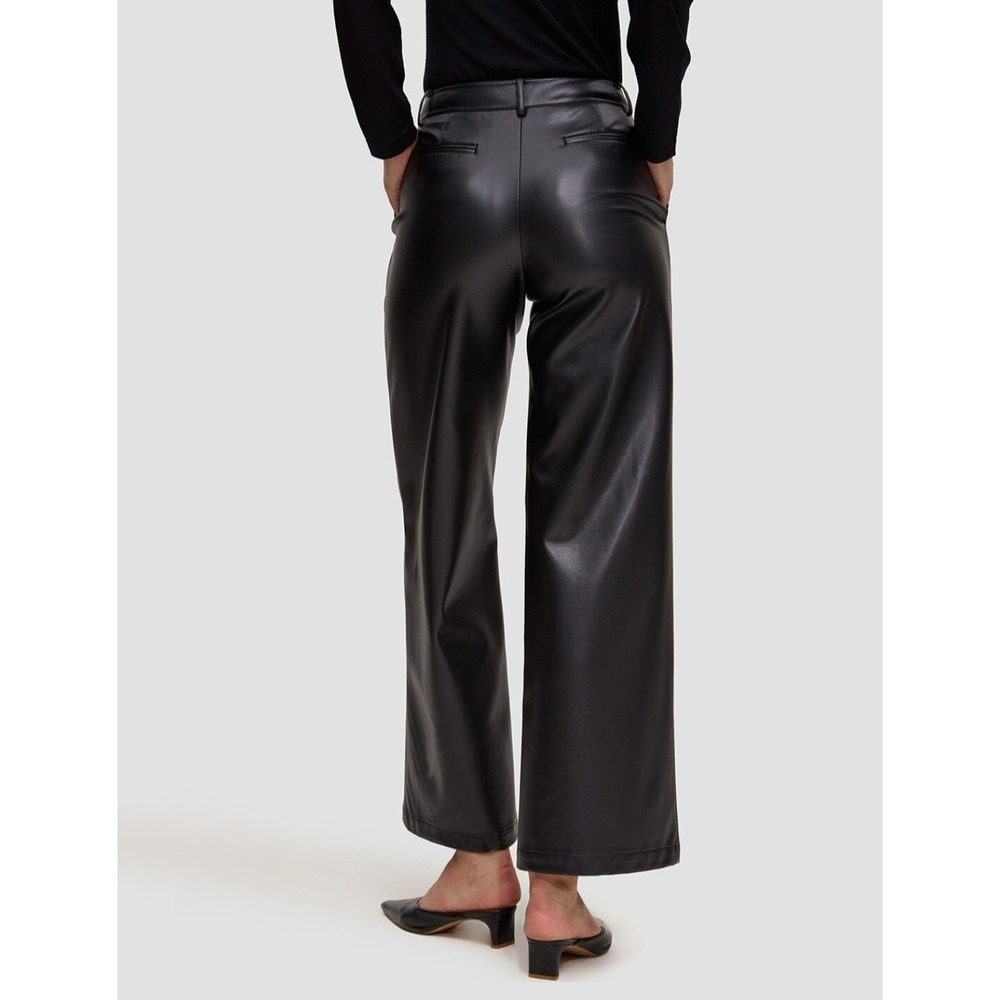 Lattelier Faux Leather Straight Pants Black Flare Bottoms Size Medium